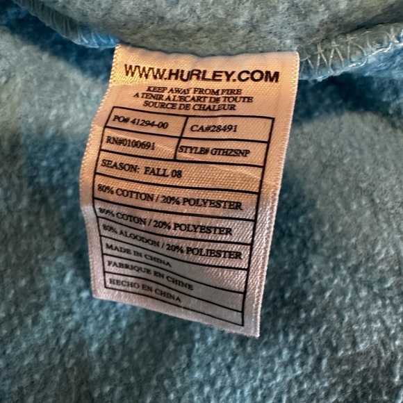 Women’s Hurley hoodie blue short sleeve. Yellow, Purple, Black Boombox Graphic L - Picture 7 of 11